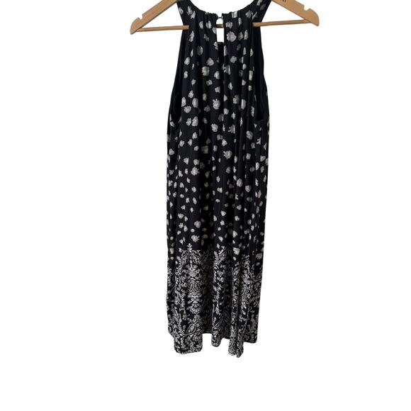 Soma High Neck Black Grey White Patterned‎ Dress Medium Removable Pads - Picture 9 of 9
